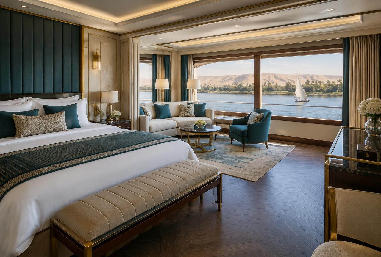Representative interior concept: Upper Deck Suite on Q Nile, view 1