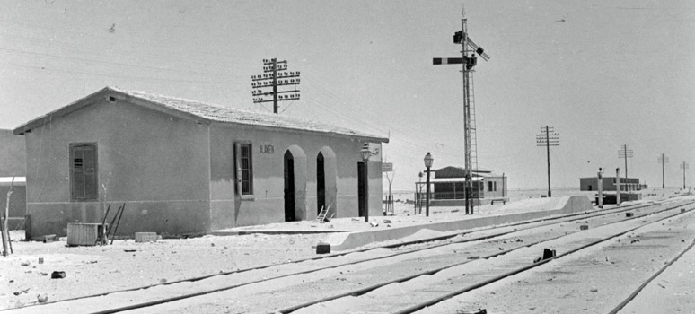 El Alamein railway station photographed in 1942 during the Western Desert campaign