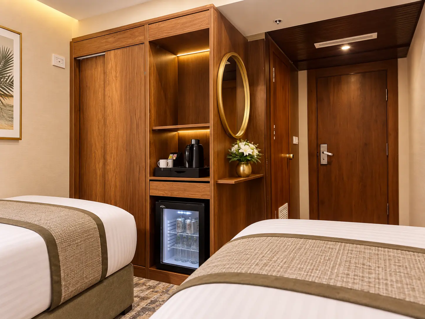 Representative interior concept: Main Deck Twin with Window Seat on Q Nile, view 1