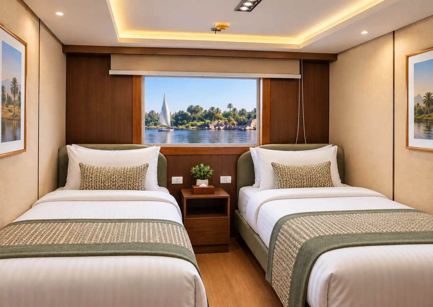 Representative interior concept: Nile Deck Twin or Double on Q Nile, view 1